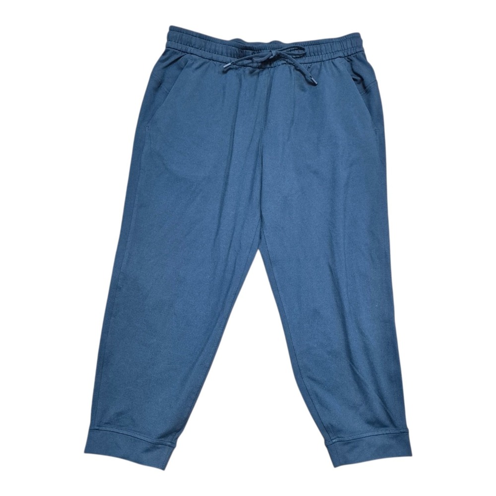 lululemon Women's 8 Stretch High Rise Crop Blue Jogger Pants Athleisure Yoga